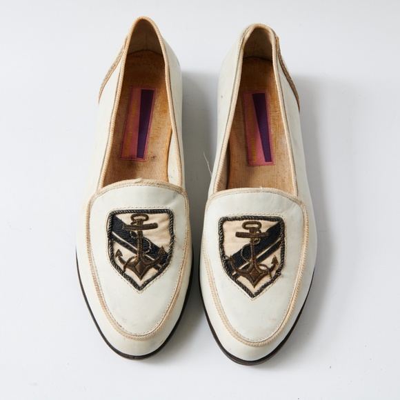 80s - SUSAN BENNIS - WARREN EDWARDS - Loafer - Men\'s - 10 - Wht - Leather